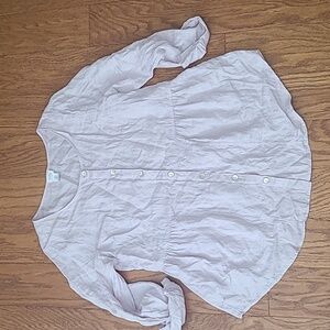 Sigrid Olsen Light Pink Button-Down Peplum Shirt